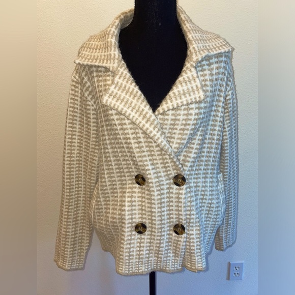 Rachel Zoe Oversized Waffle Knit Sweater Blazer - Size M - Picture 1 of 3